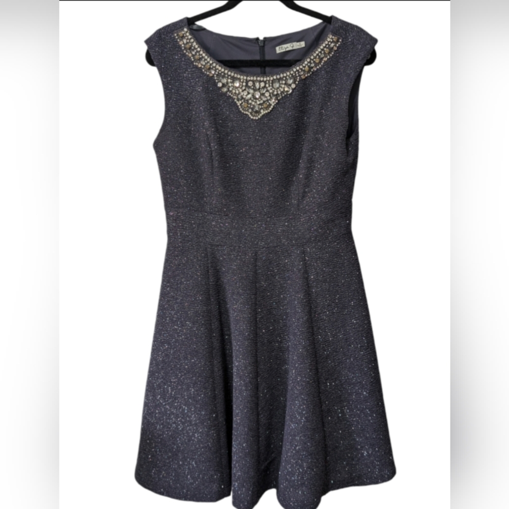 Elisa J Formal Dress Size 10 fit and flare beaded neck